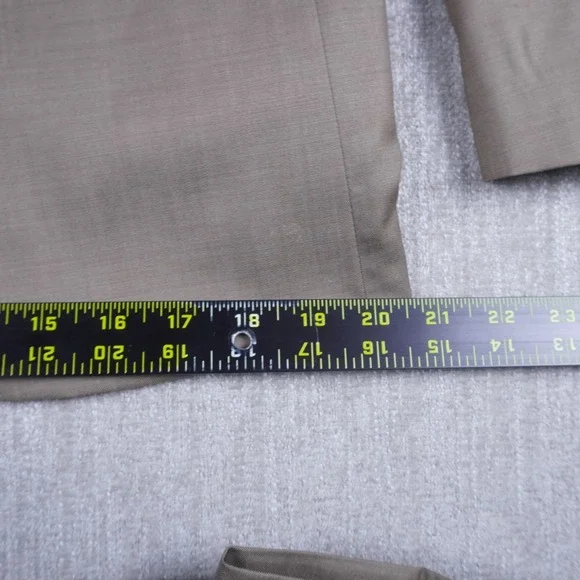 Zara Men 2 Piece Suit Set Size 42 Beige 100% Wool 36x30 Trousers Classic Fit - Picture 12 of 16